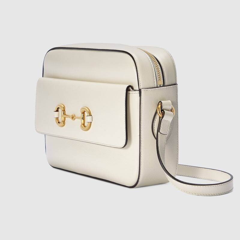 Gucci Horsebit 1955 Small Shoulder Bag White Leather