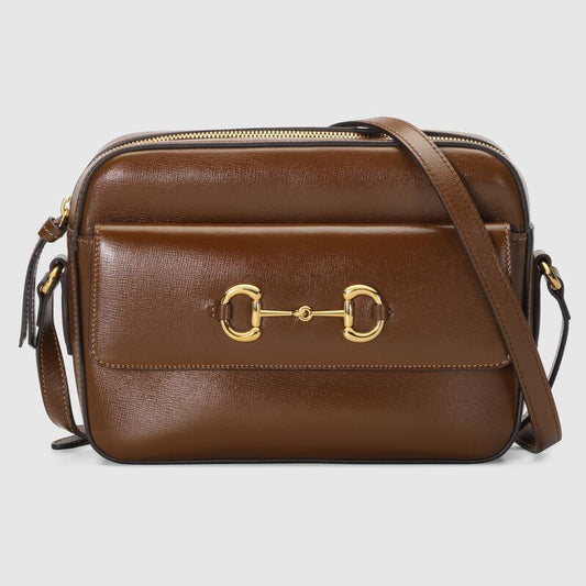 Gucci Horsebit 1955 Shoulder Bag Brown Leather Small