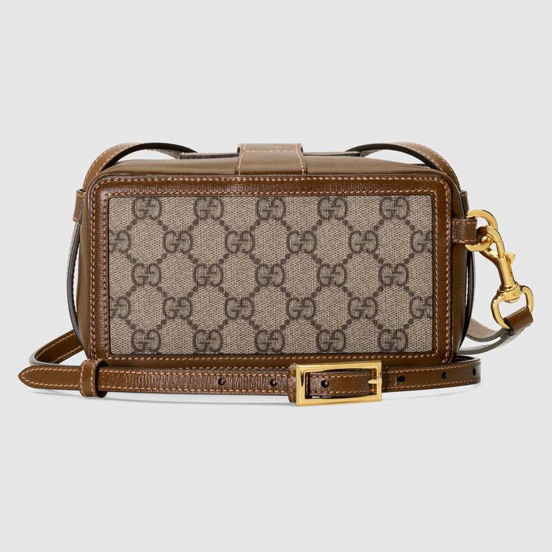 Gucci GG Mini Bag With Clasp Closure Brown Leather
