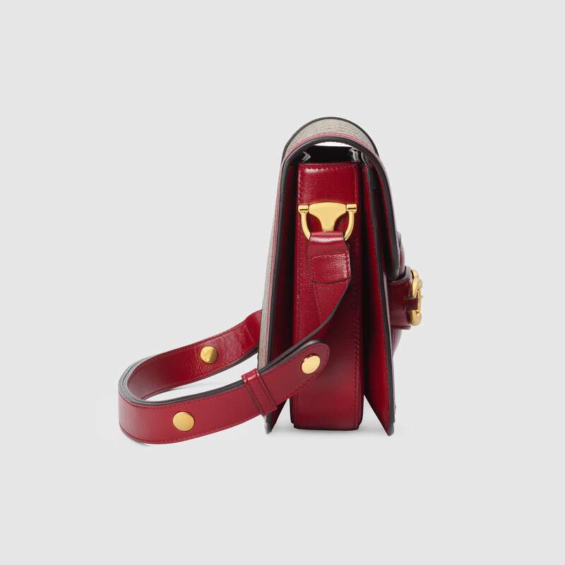 Gucci Horsebit 1955 Shoulder Bag Red Leather