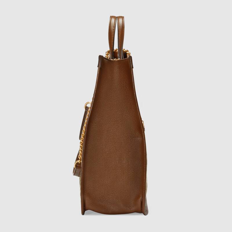 Gucci Horsebit 1955 Large Tote Bag Brown Leather