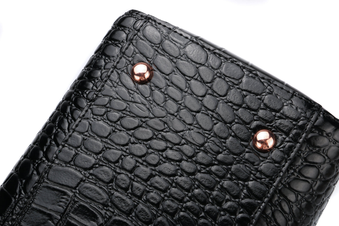 [limited edition] JULIA BLACK | croc patent Leather 14"Laptop Handbag | CHAMPAGNE GOLD