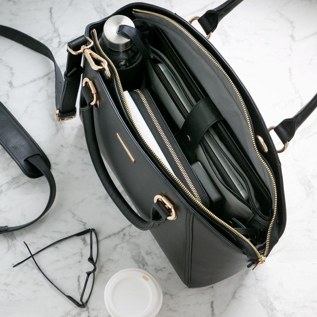 [limited edition] JULIA BLACK | croc patent Leather 14"Laptop Handbag | CHAMPAGNE GOLD