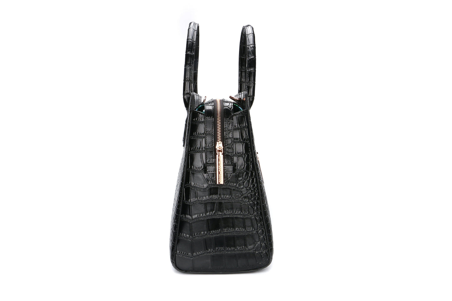 [limited edition] JULIA BLACK | croc patent Leather 14"Laptop Handbag | CHAMPAGNE GOLD