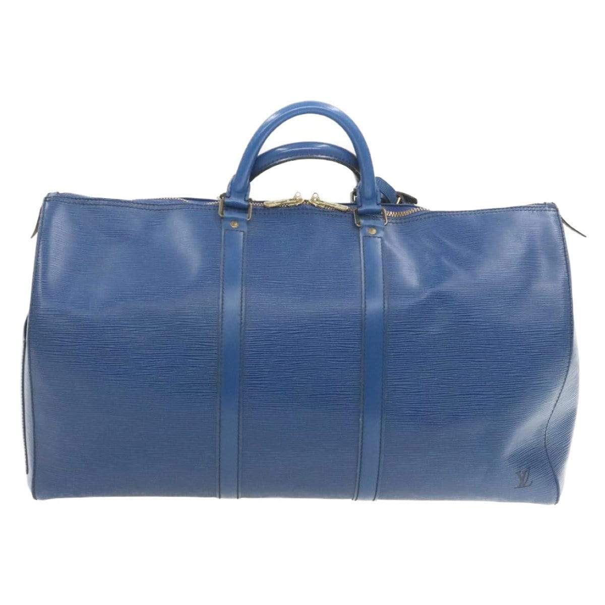 LOUIS VUITTON Epi Keepall 50 Boston Bag Blue VI0990