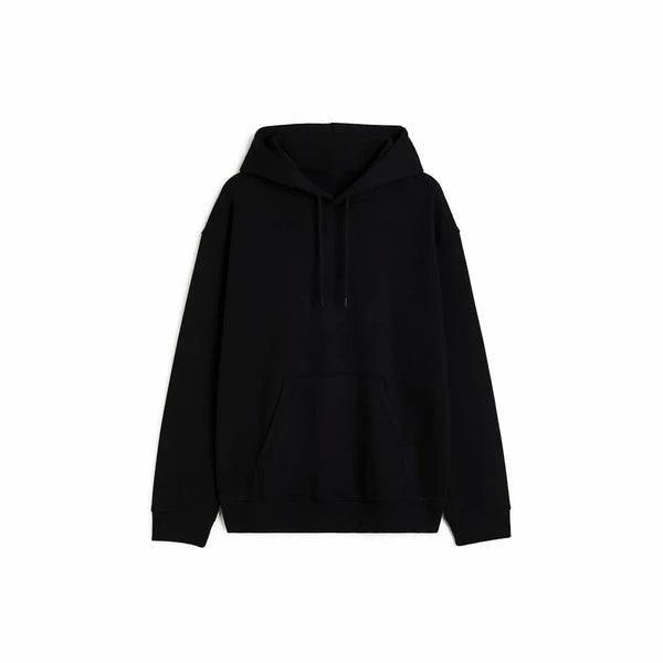 Unisex Plain Black Hoodie
