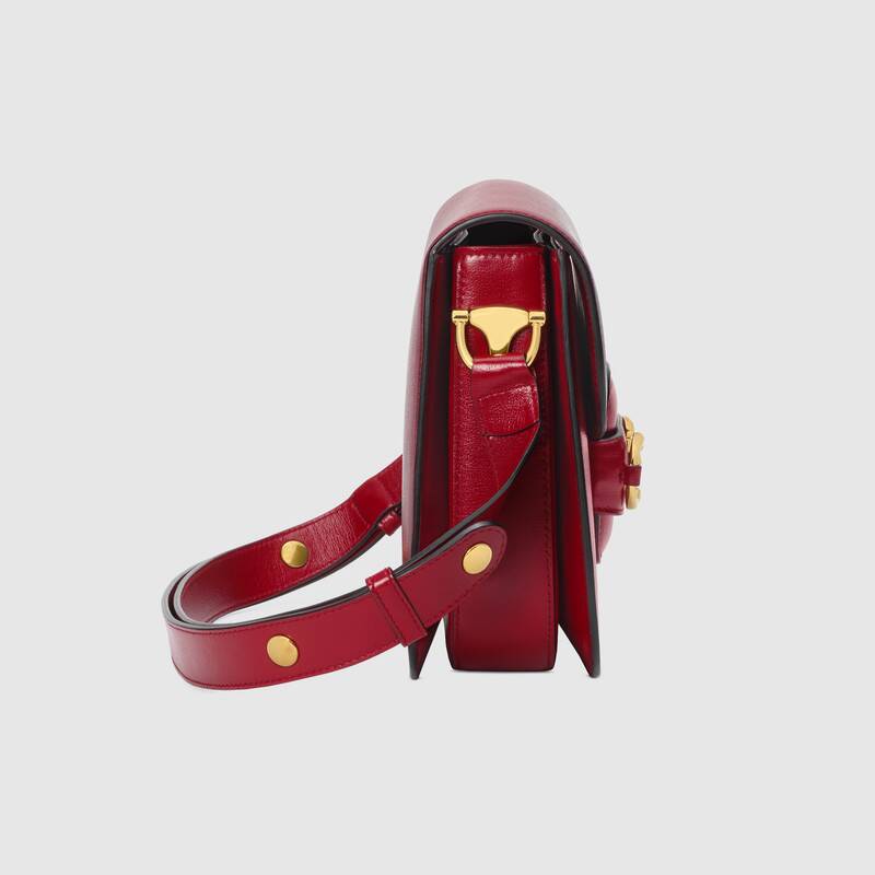 Gucci Horsebit 1955 Shoulder Bag Red Leather