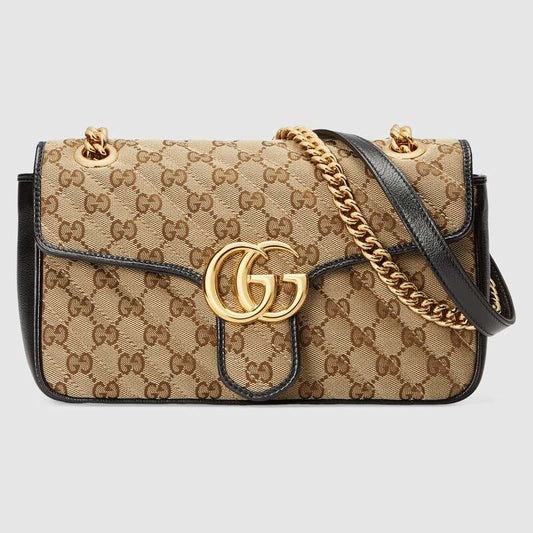 Gucci GG Marmont Medium Shoulder Bag Black Leather