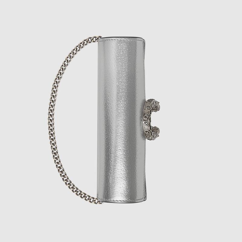 Gucci Dionysus Super Mini Bag Silver LamÃ© Leather